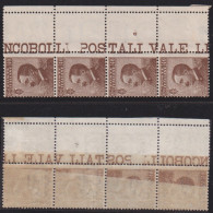 1908-Italia (MNH=**) Striscia Di 4 Val. Del 40c. Bordo Di Foglio Con Interessant - Ungebraucht