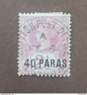 ENGLAND BRITISH LEVANT 1885 QUEEN VICTORIA OVERPRINT 40 PARAS CAT GIBBONS 1 - Levante Británica