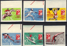 1964-Russia (MNH=**) S.6v.non Dentellati "Olimpiade Tokyo"BF.catalogo Euro 6 - Other & Unclassified