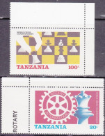 1986-Tanzania (MNH=**) S.2v."campionato Mondiale Di Scacchi,Rotary" - Tanzanie