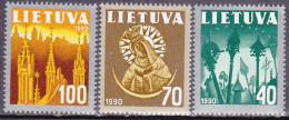 1991-Lituania (MNH=**) S.3v."simboli Nazionali"cat.Yvert Euro 7,5 - Lituania