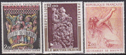 1973-Francia (MNH=**) S.3v."Opere D'arte" - Nuovi