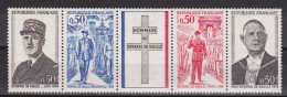 1971-Francia (MNH=**) S.4v.in Striscia "De Gaulle"catalogo Unificato Euro 4 - Nuevos