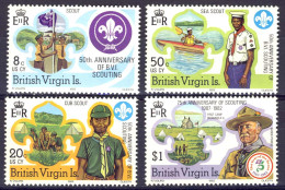 1982-Isole Vergini (MNH=**)s.4v."Scouts" - Iles Vièrges Britanniques