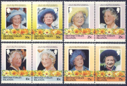 1985-Isole Vergini (MNH=**)s.8v."Queen Mother 85th" - British Virgin Islands