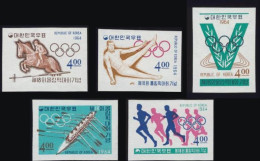 1964-Corea Del Sud (MNH=**) S.5v.non Dentellati "Giochi Olimpici Di Tokyo" Cat.Y - Korea, South