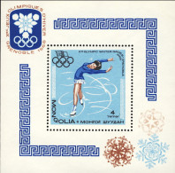 1968-Mongolia (MNH=**) Foglietto S.1v."Olimpiadi Invernali Grenoble" - Mongolië