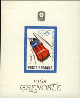 1968-Romania (MNH=**) Foglietto Non Dentellato S.1v."Olimpiade Invernale Grenobl - Autres & Non Classés