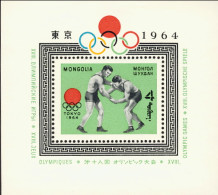 1964-Mongolia (MNH=**) Foglietto S.1v." Olimpiadi Di Tokyo" - Mongolië
