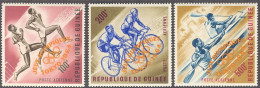 1964-Guinea (MNH=**) S.3v." Olimpiadi Di Tokyo"soprastampa Arancio - República De Guinea (1958-...)