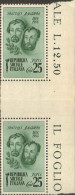 1944-Italia (MNH=**) Coppia Del L.1,25 Fratelli Bandiera Con Interspazio Di Grup - Neufs