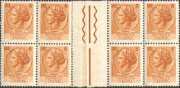 1968-Italia (MNH=**) Blocco Di Otto Del L.6 Siracusana Con Interspazio Di Gruppo - 1946-60: Neufs