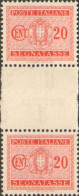 1934-Italia (MNH=**) Coppia Del Segnatasse 20c.con Interspazio Di Gruppo - Mint/hinged