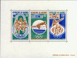 1972-Dahomey (MNH=**) Foglietto S.3v." Olimpiadi Di Monaco" - Bénin – Dahomey (1960-...)