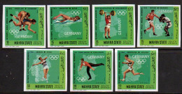 1968-Mahra (MNH=**) S.7v.non Dentellati "Olimpiadi Mexico1968" - Asia (Other)