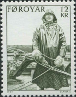 1984-Faeroer (MNH=**) 12k."timoniere Alla Sbarra Aspetti Della Pesca Faeroese" - Isole Faroer