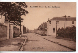 Carte Postale Ancienne Raismes - La Rue Du Marais - Raismes