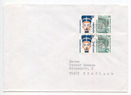 Germany 1994 Cover; Potsdam To Bindlach; Partial Booklet Pane Of 4 Stamps - Storia Postale