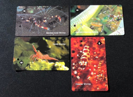 Singapore SMRT TransitLink Metro Train Subway Ticket Card, Sea Shrimp, Set Of 4 Used Cards - Singapore