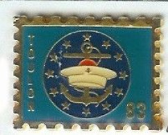 @@ Toulon La Poste Marine Timbre Ancre Marine Nationale Bâchi Pompon Béret Var PACA @@ma218a - Militaria