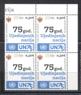 Montenegro 2020-The 75th Anniversary Of ONU Block Of 4 V - Montenegro