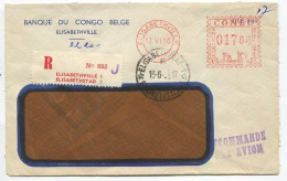 Congo Elisabethville 1 Lettre Recom Elisabethville1 (J) Type 2Ae/R/M Bilingue Dent 10 3/4 Le 13/06/58 - Brieven En Documenten