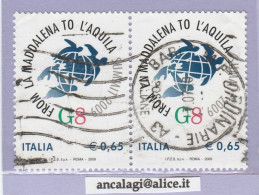 USATI ITALIA 2009 - Ref.1130A "G8 L'ACQUILA" 1 Val. In Coppia - - 2001-10: Usati