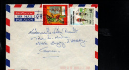 CENTRAFRIQUE AFFRANCHISSEMENT COMPOSE SUR LETTRE POUR LA FRANCE 1987 - Central African Republic