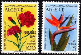 ALGERIA 1974 Flowers. Pink Orchid, Overprinted. Complete, MNH - Orquideas