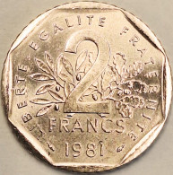 France - 2 Francs 1981, KM# 942.1 (#4325) - 2 Francs