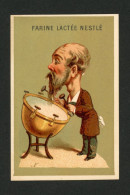 Chromo Farine Lactée Nestlé Maison Henri Nestlé Lith. Appel    Caricature Musicien Grosse Caisse - Autres & Non Classés