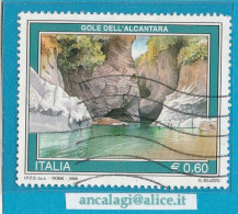 USATI ITALIA 2009 - Ref.1131A "TURISTICA: Gole Dell'Alcantara " 1 Val. - - 2001-10: Usados