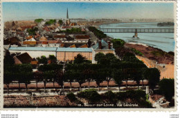 45 SULLY Sur LOIRE N°12 Vue Générale Avec L'ancien Pont Métallique Hommes à Vélo En Bas VOIR DOS - Sully Sur Loire