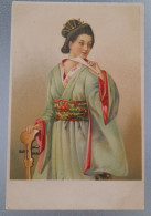 Cpa Litho PRECURSEUR Illustrateur  Mataloni Style FEMME Fille Geisha Asiatique Sari Eventail Superbe - Autres & Non Classés