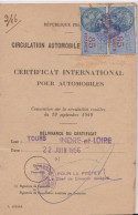 CIRCULATION AUTOMOBILE INTERNATIONALE - CERTIFICAT INTERNATIONAL POUR AUTOMOBILES -22 JUIN 1956 . CITROEN 11 B - Other & Unclassified