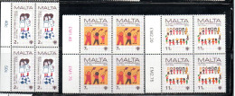 MALTA 1979 INTERNATIONAL CHILD YEAR GIORNATA INTERNAZIONALE DEL FANCIULLO COMPLETE SET SERIE COMPLETA BLOCK QUARTINA MNH - Malte