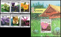 CAMBODIA 1998 FLORA Plants: Flowers. Complete Set & Souvenir Sheet, MNH - Orquideas