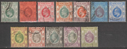 1903 - HONG KONG (CHINA) - FILIGRANE CA MULTIPLE  - YVERT N°77/81+83/89 OBLITERES - COTE = 87 EUR - Usati