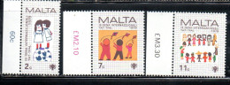 MALTA 1979 INTERNATIONAL CHILD YEAR GIORNATA INTERNAZIONALE DEL FANCIULLO COMPLETE SET SERIE COMPLETA MNH - Malte