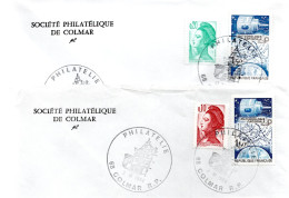 FRANCE /  N° 2292 & 2292b SUR LETTRE POUR LE 2ème Couleur Bleue Foncé Omise - Brieven En Documenten