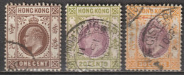 1911 - HONG KONG (CHINA) - FILIGRANE CA MULTIPLE  - YVERT N°95/97 OBLITERES - COTE = 82 EUR - Used Stamps