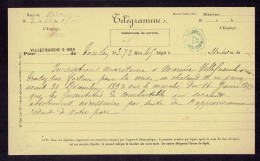 LOT 3 TELEGRAMMES SANITAIRES - VILLEFRANCHE SUR MER - 1890 - Telegraaf-en Telefoonzegels