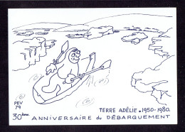 CP PEV NEUVE - 30e ANNIVERSAIRE DU DEBARQUEMENT EN TERRE ADELIE 1950/1980 - Cartas & Documentos