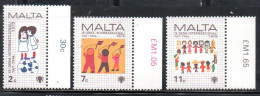 MALTA 1979 INTERNATIONAL CHILD YEAR GIORNATA INTERNAZIONALE DEL FANCIULLO COMPLETE SET SERIE COMPLETA MNH - Malte