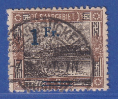 Saar 1 Fr. Aufdruck Blau Mi.-Nr. 80A II Gestempelt Gepr. HOFFMANN BPP - Used Stamps