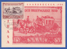 Saarland 1950 Postkutsche IBASA Tag Der Briefmarke Mi.Nr. 291 Auf Maximumkarte - Briefe U. Dokumente