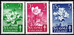 FINLAND 1950 FLORA: Flowers. Against Tuberculosis. Complete, MVLH - Other & Unclassified