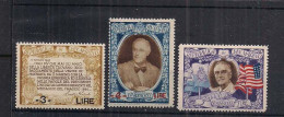 SAN MARINO  1947 OMAGGIO AL PRESIDENTE DEGLI STATI UNITI  SASS. 307-309 MLH VF - Ungebraucht