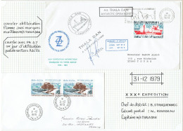 30e Expedition - LS Avec Marques Maritimes THALA DAN Et Signature Du Capitaine - 1 LS PA N°57 1er Jour D'utilisation - Storia Postale