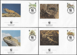 Nouvelle-Zélande 1991 Y&T 1104 à 1107 Sur FDC. WWF, Reptiles. Sphénodon, Hattéria, Hattérie, Sphenodon Punctatus - Autres & Non Classés